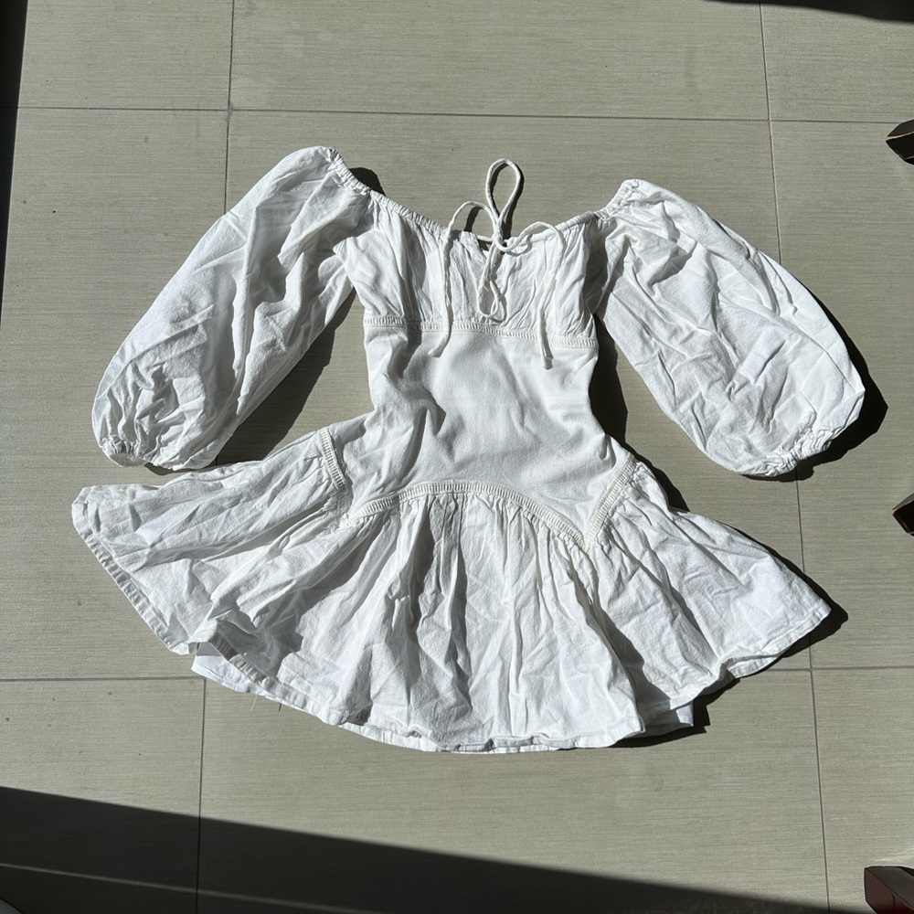 White Off-Shoulder Mini Dress.